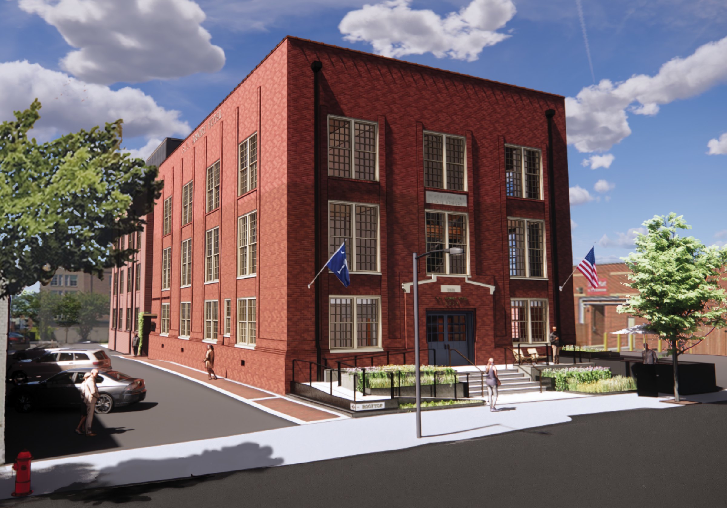 Armory on Assembly, a restored red-brick historic building in Columbia